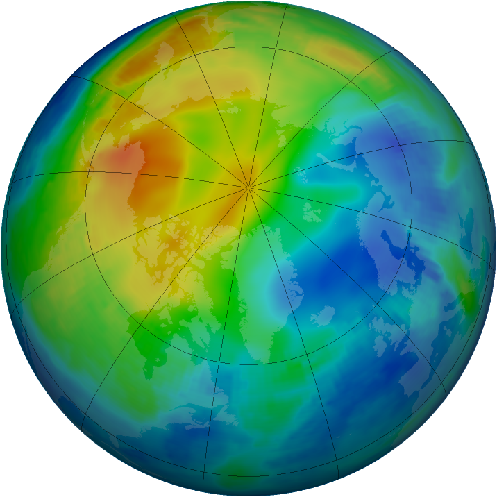 Arctic ozone map for 02 December 1996